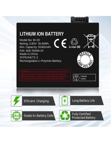 Batería de Reemplazo SHENMZ W-20 5040mAh para NETGEAR Nighthawk 5G