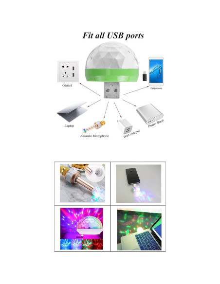 Mini Luz de Fiesta USB Ytuomzi RGB Control Sonido 4W