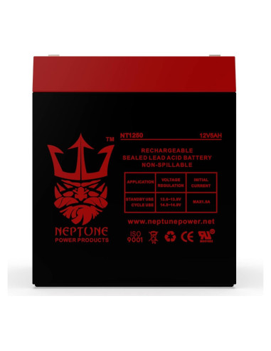 Batería Recargable SLA 12V 5Ah Neptune NT1250 para Alarmas