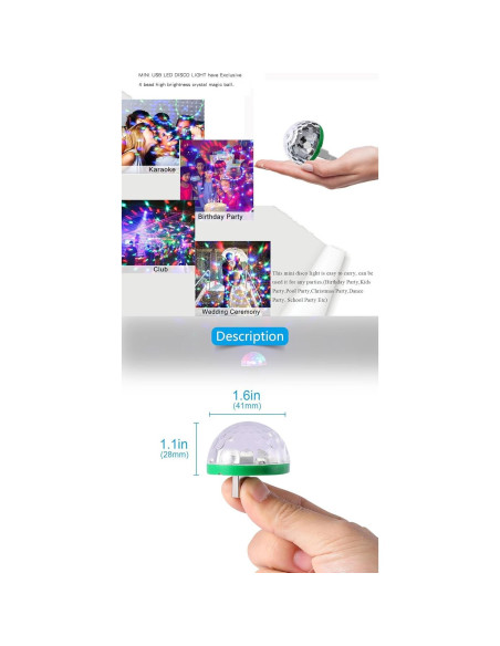 Mini Luz de Fiesta USB Ytuomzi RGB Control Sonido 4W