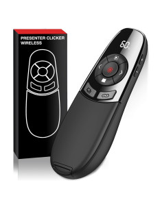 Clicker Inalámbrico para Presentaciones PowerPoint con Puntero Láser Rojo y Temporizador