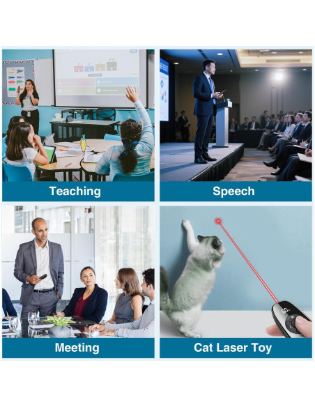 Clicker Inalámbrico para Presentaciones PowerPoint con Puntero Láser Rojo y Temporizador