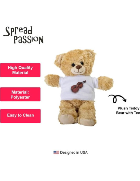 Oso de Peluche SpreadPassion 25.4 cm con Camiseta Blanca