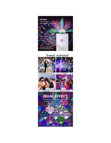 Mini Luz de Fiesta USB Ytuomzi RGB Control Sonido 4W