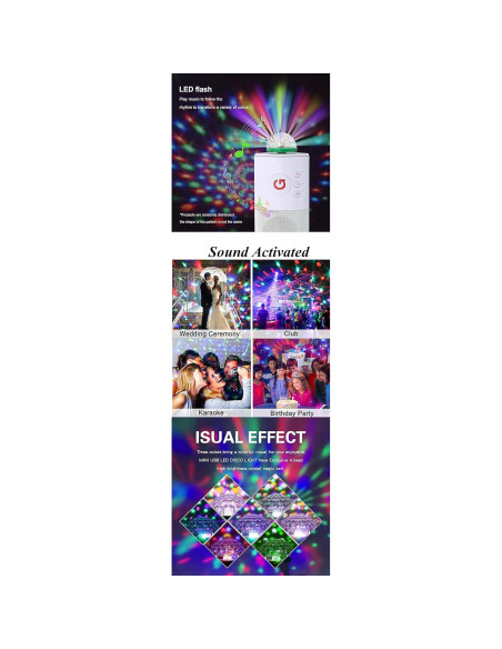 Mini Luz de Fiesta USB Ytuomzi RGB Control Sonido 4W