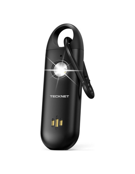 Alarma Personal TECKNET 130dB Recargable con Luz Estroboscópica