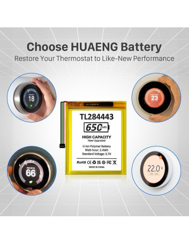Batería TL284443 Li-ion 650mAh para Termostato Nest 2 3 Gen
