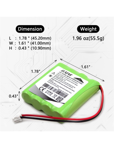 Batería de Reemplazo Ni-MH 4.8V 800mAh elxjar para Standard Horizon HX100