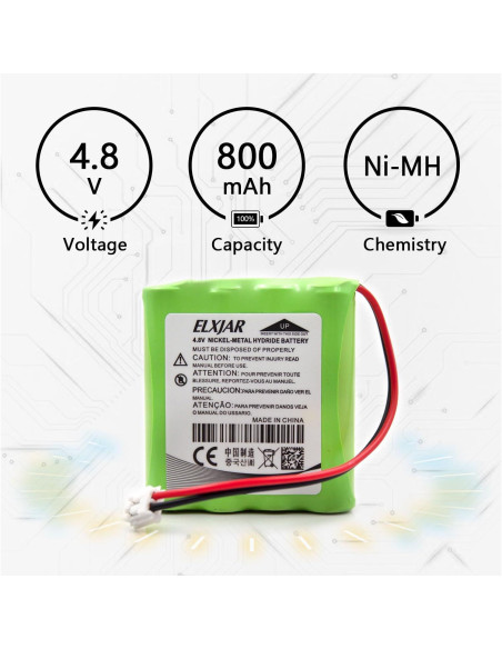 Batería de Reemplazo Ni-MH 4.8V 800mAh elxjar para Standard Horizon HX100