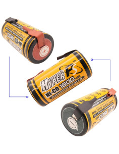 Batería recargable NiCd Sub C 1800mAh 1.2V HyperPS - Paquete de 4 2