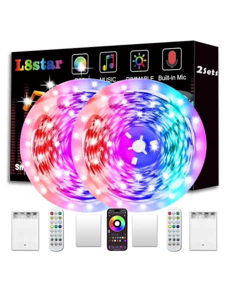 Luces de tira LED a pilas TANGYOUNG 8m RGB con control remoto