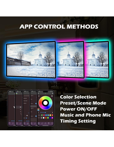 Luces de tira LED a pilas TANGYOUNG 8m RGB con control remoto