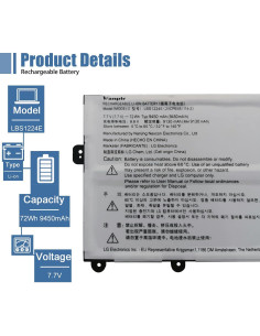 Batería de Laptop LBS1224E Compatible con LG Gram 2018 72Wh 2