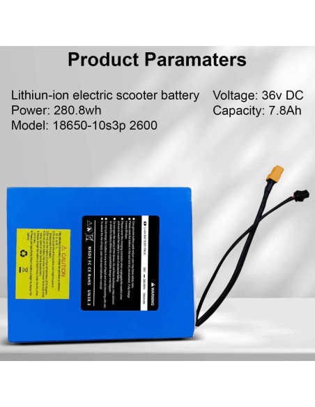 Batería de Litio 36V 7800mAh para Scooter Eléctrico CWUU