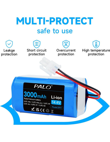 Batería de Reemplazo 3000mAh Palowextra para Aspiradora ILIFE