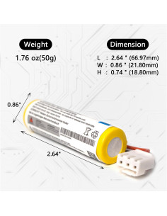 Paquete de 2 Baterías Li-ion 3.7V 2600mAh elxjar para POS 2