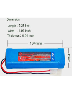 Batería Recargable NiMH 7.2V 3800mAh GEILIENERGY + Cargador 2