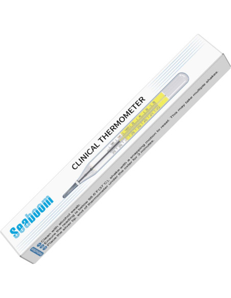 Termómetros clínicos de vidrio SEABOOM 2pcs sin mercurio C&F