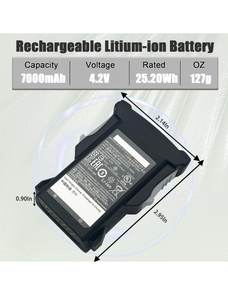 Batería de 7000mAh Li-ion DMEYMIN para escáner Zebra MC93