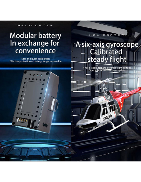 C138 Helicóptero RC OYDL 6CH Giroscopio 306mm RTF
