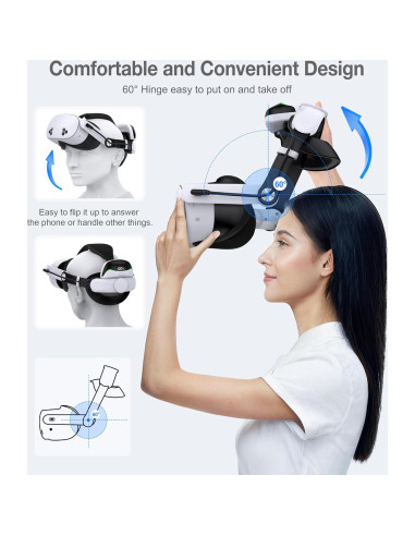 Correa para cabeza VR KawayeReal con batería 6700mAh y almohadilla