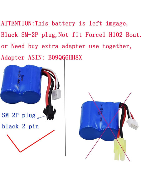 Batería de Ion de Litio 7.4V 600mAh Blomiky para Barcos RC