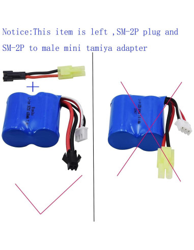 Batería de Ion de Litio 7.4V 600mAh Blomiky para Barcos RC