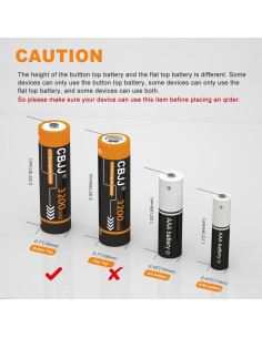 Batería recargable 3.7V 18650 CBJJ 3200mAh paquete de 2 2