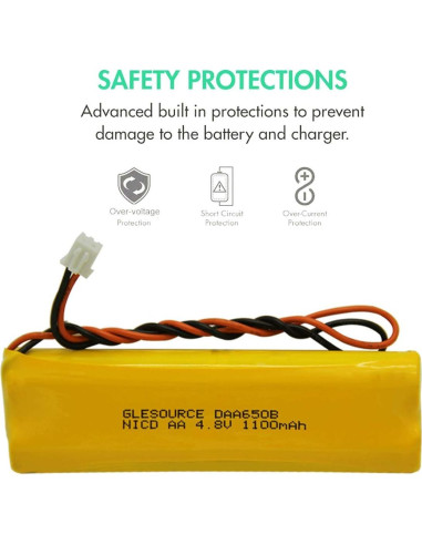 Batería de Emergencia Ni-CD 4.8V 1100mAh GLESOURCE 2 Piezas
