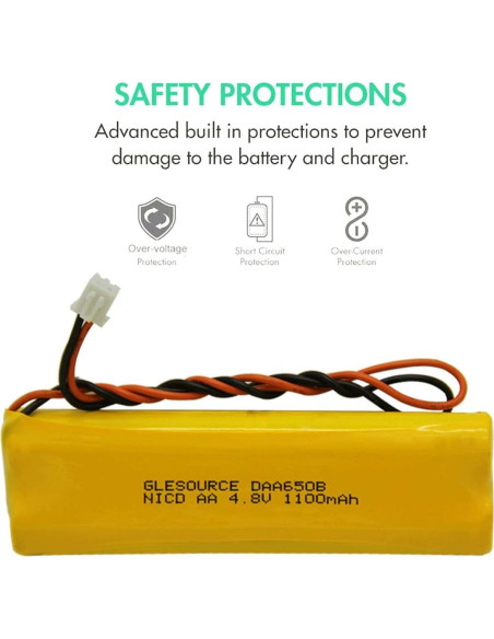 Batería de Emergencia Ni-CD 4.8V 1100mAh GLESOURCE 2 Piezas