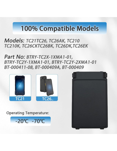 Batería Li-ion 5260mAh para escáner Zebra TC21 TC26