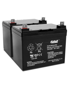 Batería AGM 12V 35Ah Casil - Paquete de 2 para Scooter Pride SC710
