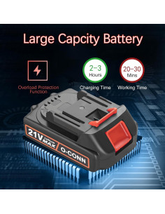 Batería Recargable O-CONN 21V MAX 2000mAh para Motosierra 2