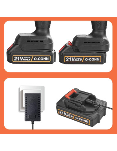 Batería Recargable O-CONN 21V MAX 2000mAh para Motosierra