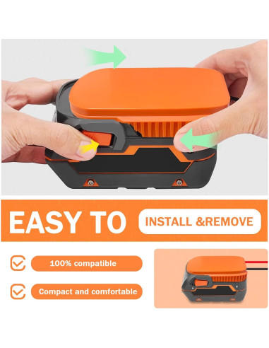 Adaptador de Rueda de Poder DEWDYS 18V para Batería Ridgid