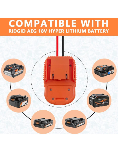 Adaptador de Rueda de Poder DEWDYS 18V para Batería Ridgid