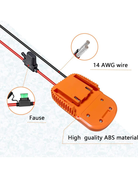 Adaptador de Rueda de Poder DEWDYS 18V para Batería Ridgid
