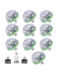Mini Luz de Disco USB Ytuomzi 10 pcs RGB Control Sonido