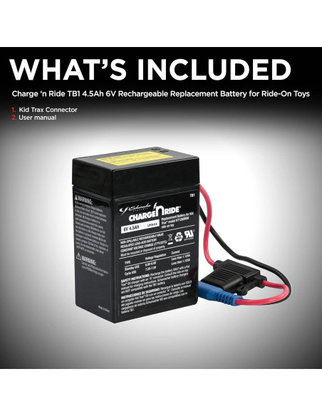 Batería recargable 6V Schumacher TB1 4.5Ah para juguetes