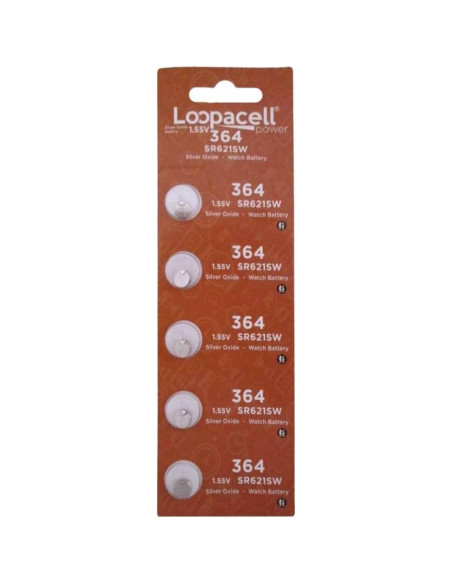 Baterías de Óxido de Plata Loopacell 364 1.55V - Paquete de 5