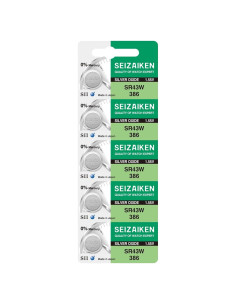 Batería de Reloj Seiko 386 SR43W Óxido de Plata 5 Unidades