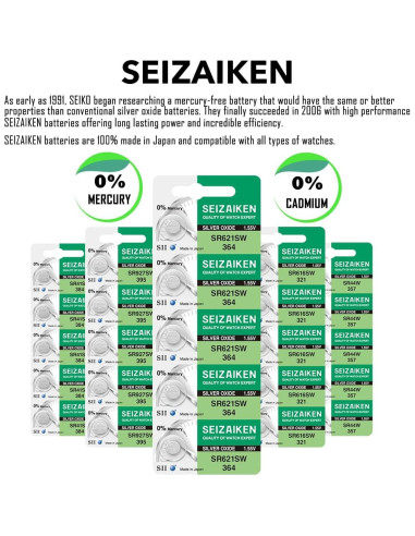 Batería de Reloj Seiko 386 SR43W Óxido de Plata 5 Unidades