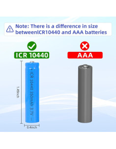 Baterías recargables 10440 Horbupa 3.7V 350mAh Paquete de 4 2