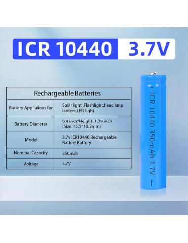Baterías recargables 10440 Horbupa 3.7V 350mAh Paquete de 4