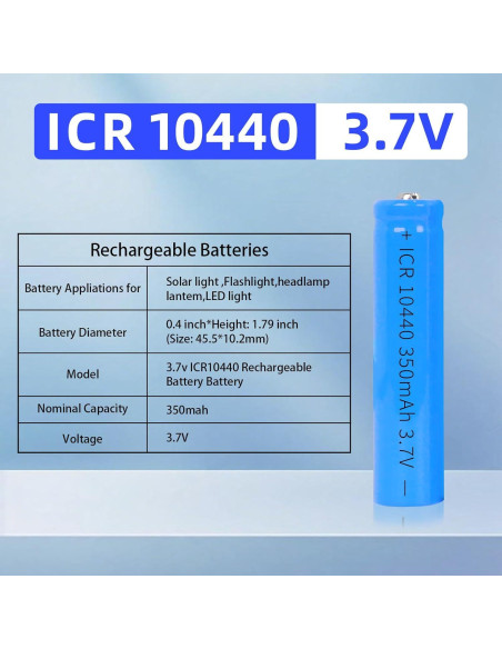 Baterías recargables 10440 Horbupa 3.7V 350mAh Paquete de 4