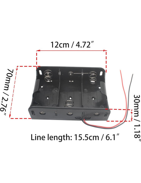 Soporte de Batería D OZXNO 3 Ranuras 4.5V 2 Pcs