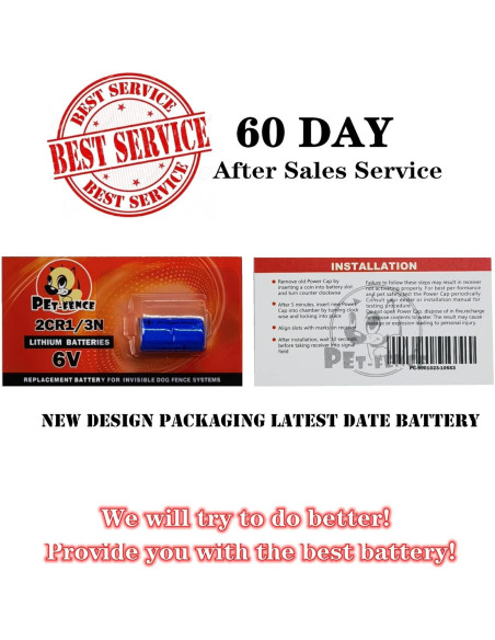 Batería de 6V para Collares de Cerca Invisible Pet Stop - Paquete de 5