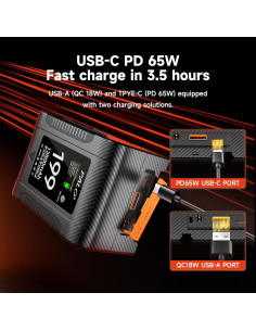 Batería V-Mount Mspalocell 199Wh 13.5A con D-Tap y USB 2