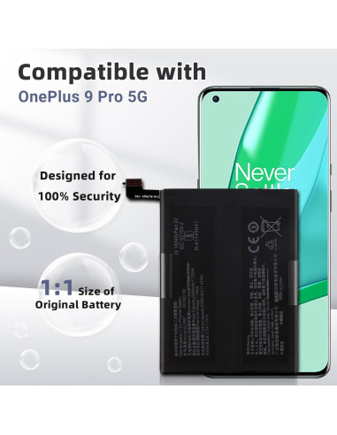 Batería de Reemplazo BLP827 para OnePlus 9 Pro 5G 2250mAh