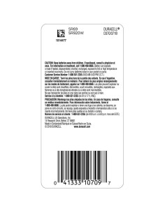 Batería de botón Duracell 370/371 óxido de plata 1.5V 2